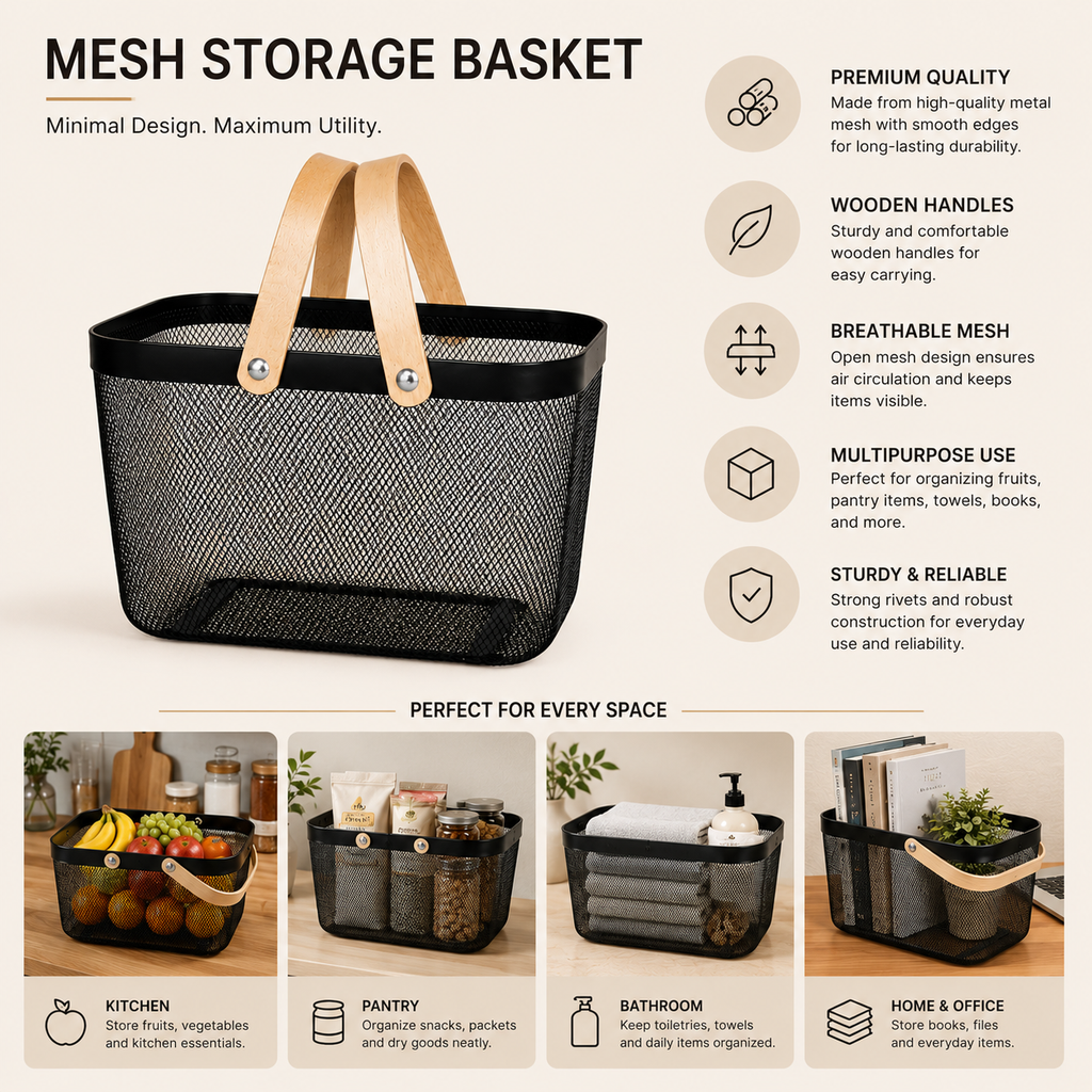 Mesh carry Utility Basket