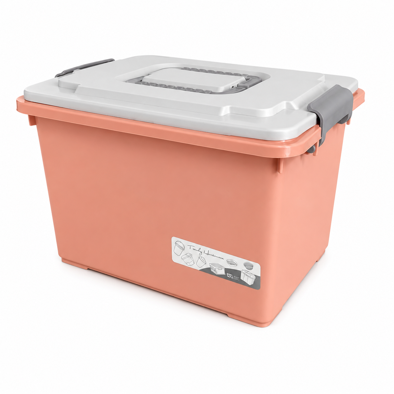 Storage bin with locking lid