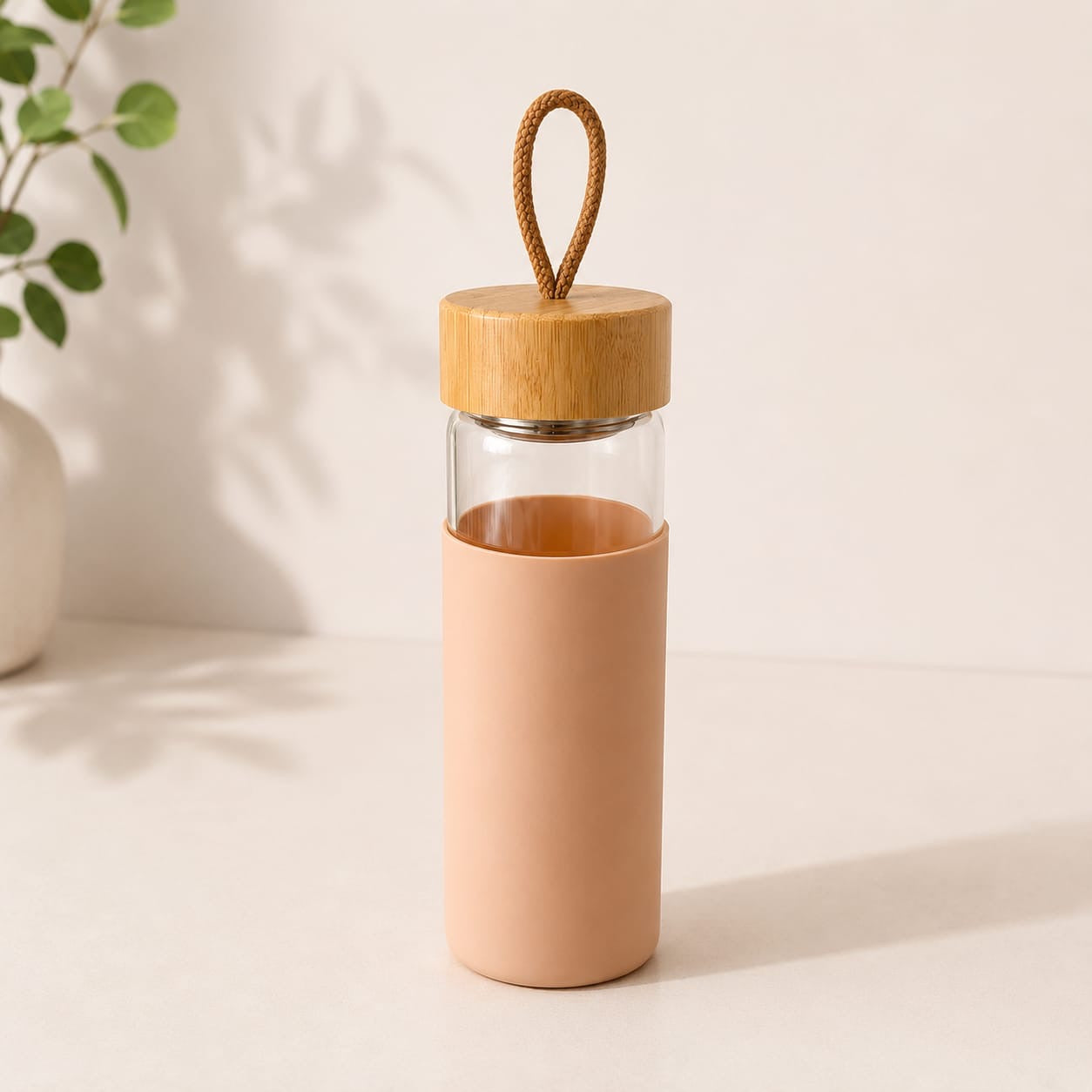 Silicon grip glass bottle