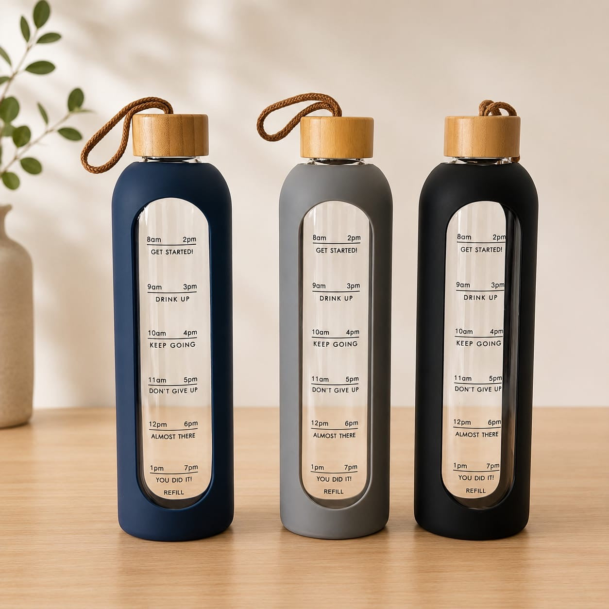 Time mark Glass bottle ( 1 ltr)