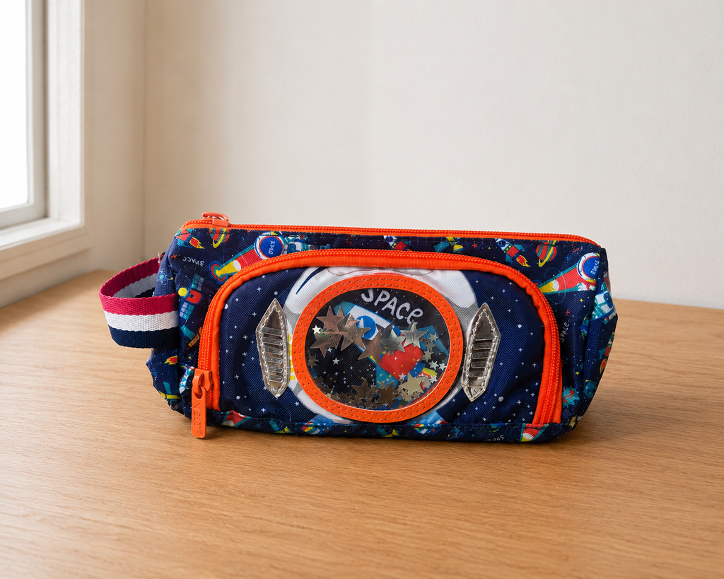 Pencil pouch with slots