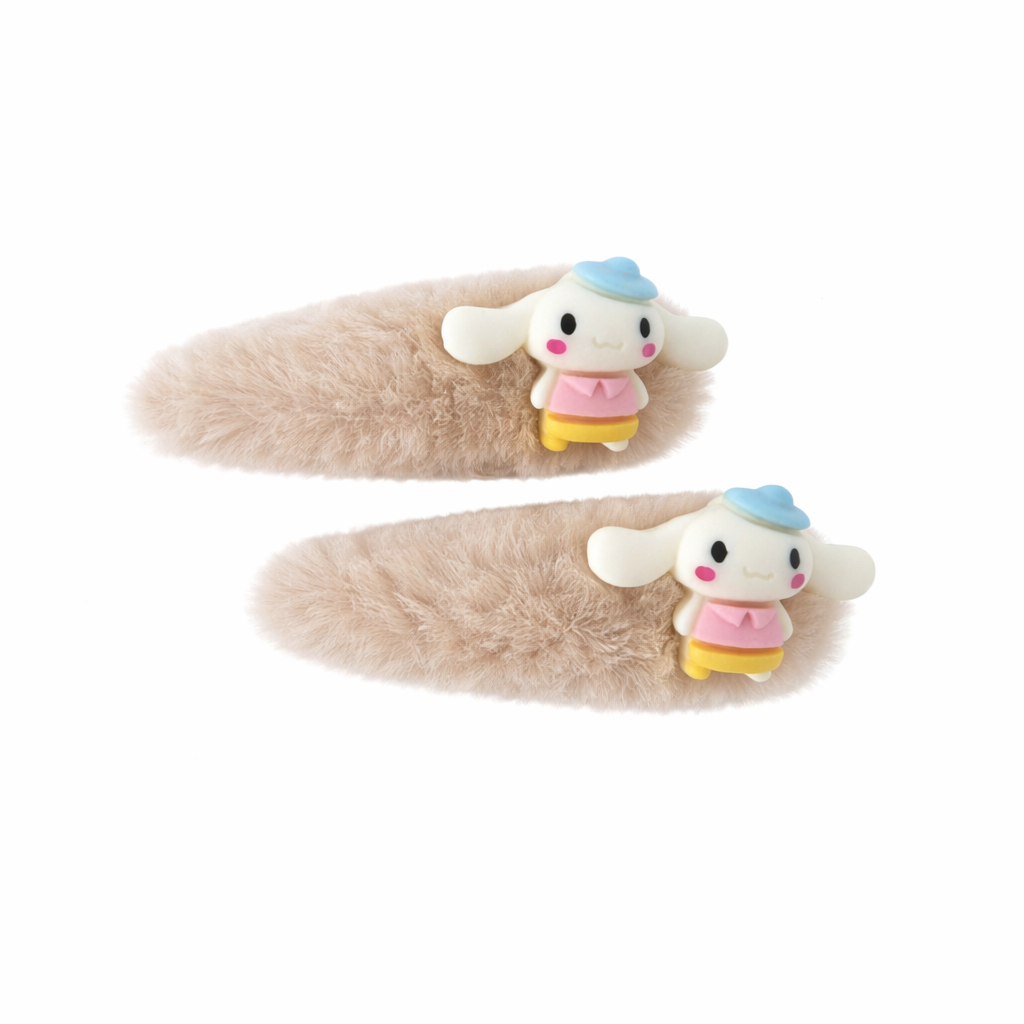 Soft Fur Bunny Hair Snap Set