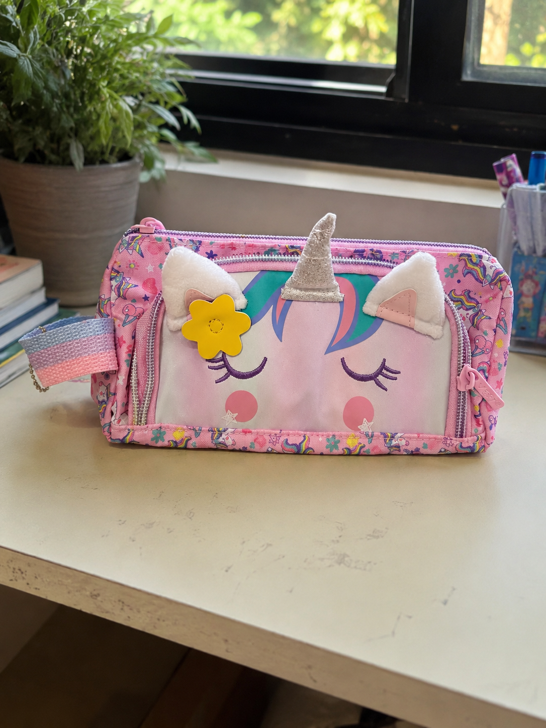Pencil pouch with slots