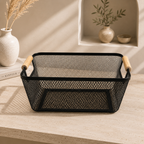Wooden Handle Mesh Basket - Big