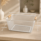 Wooden Handle Mesh Basket - Big
