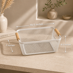 Wooden Handle Mesh Basket (3 Pieces Combo)
