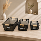 Wooden Handle Mesh Basket - Big