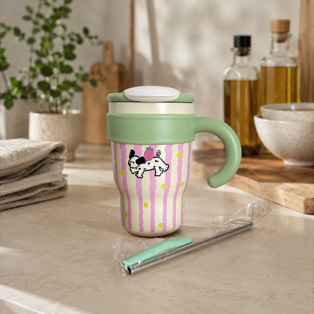 Kawai Tumbler with Steel Straw
