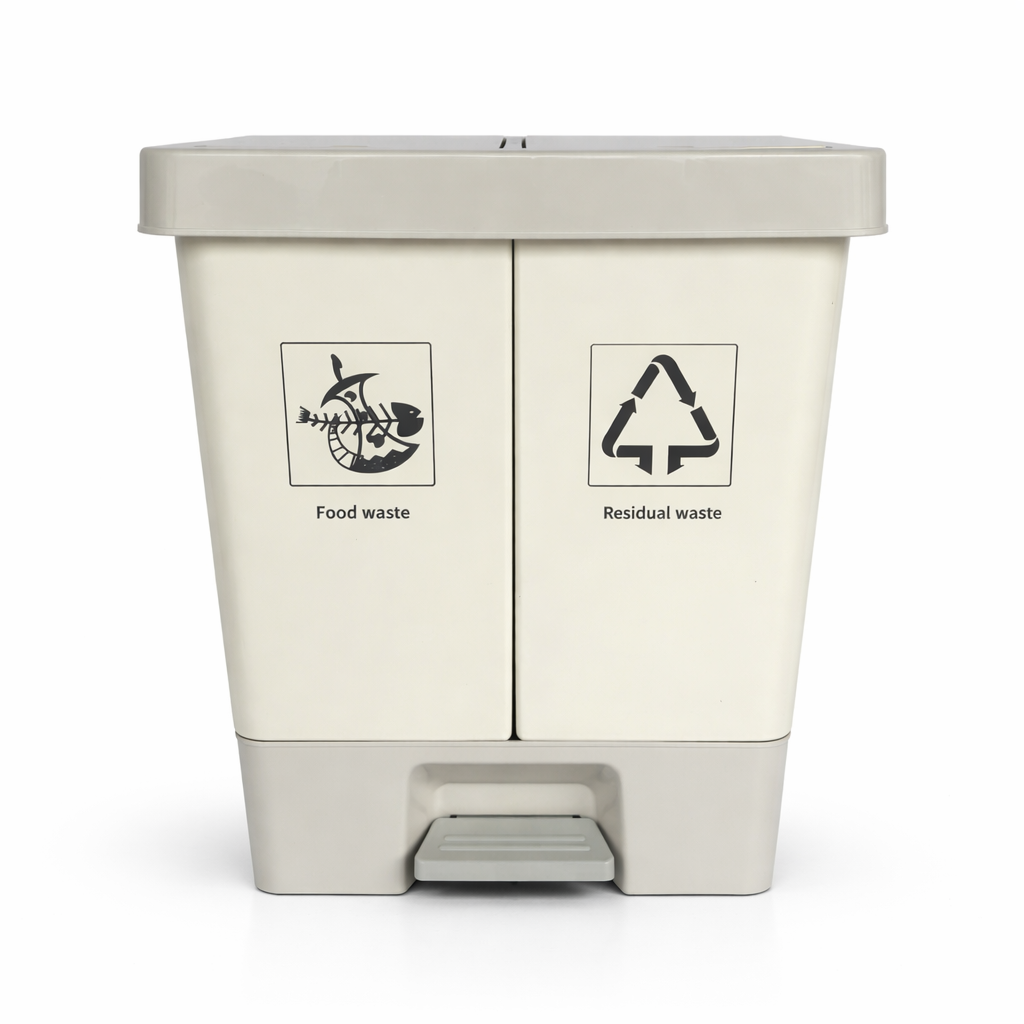 Dual compartment kitchen Dustbin with Lid