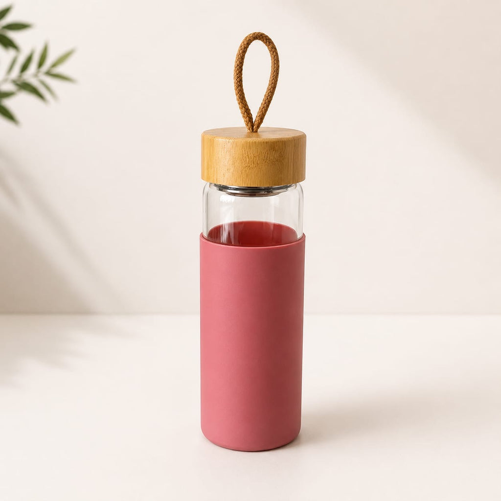 Silicon grip glass bottle