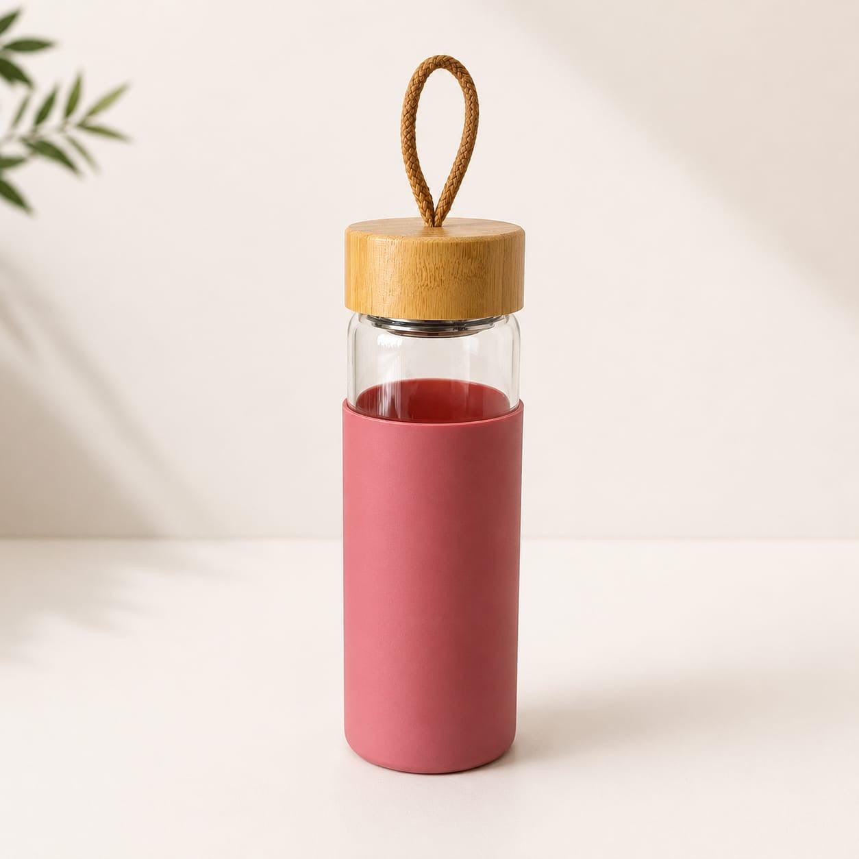 Silicon grip glass bottle