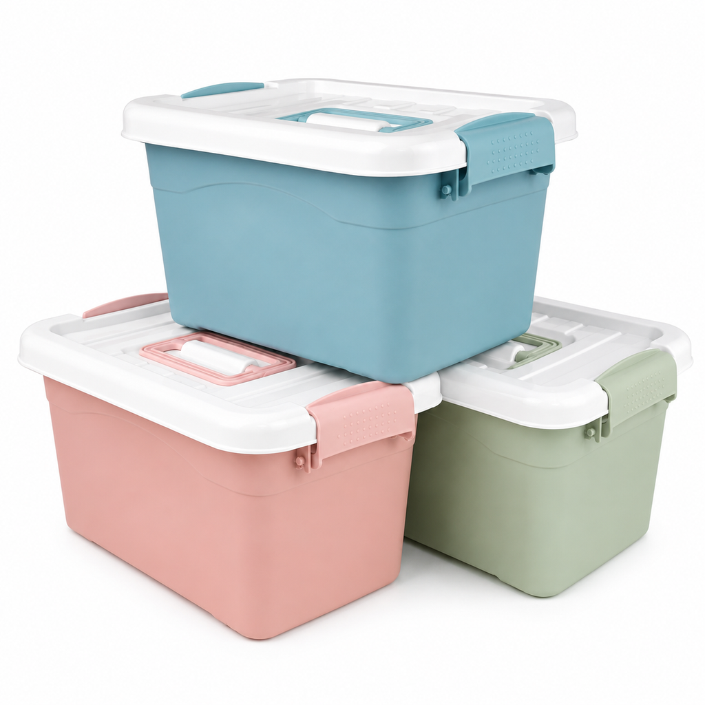 Pastel storage bin with Locking Lid