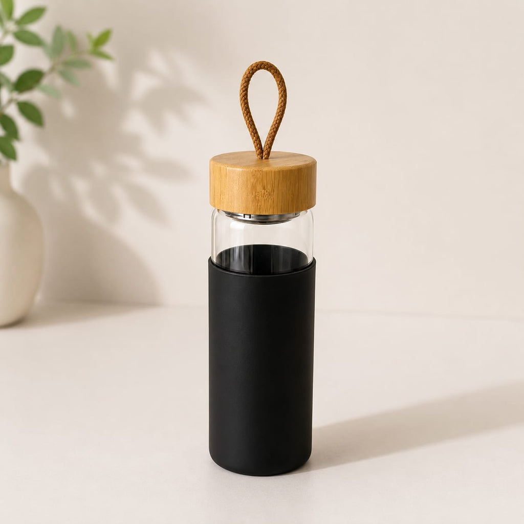 Silicon grip glass bottle