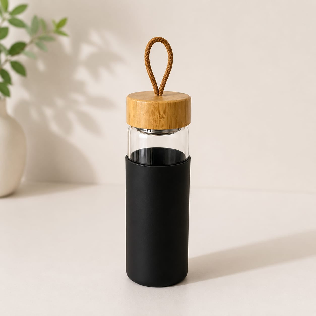 Silicon grip glass bottle