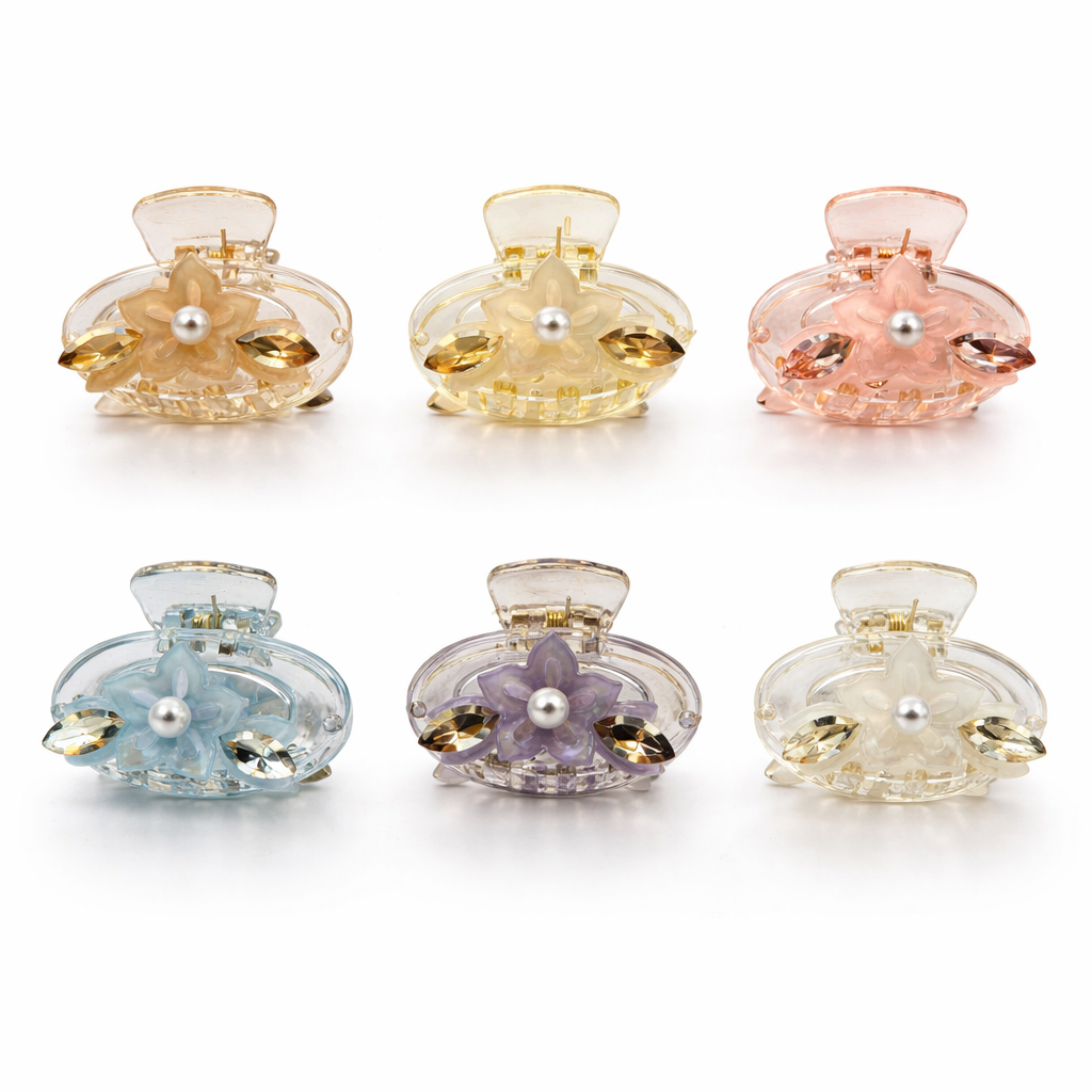 Floral Crystal Hair Claw