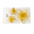 Glass Floral Hair Claw - Set of 3