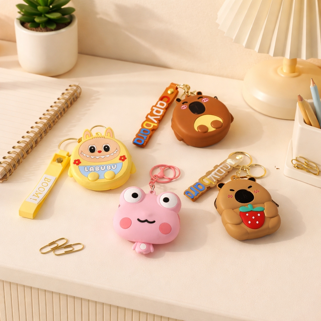 Cute Silicon Pouch Keychain