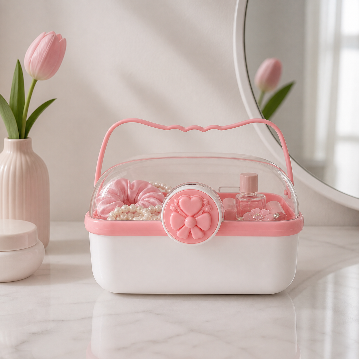 Flower lock Storage Box(with compartments