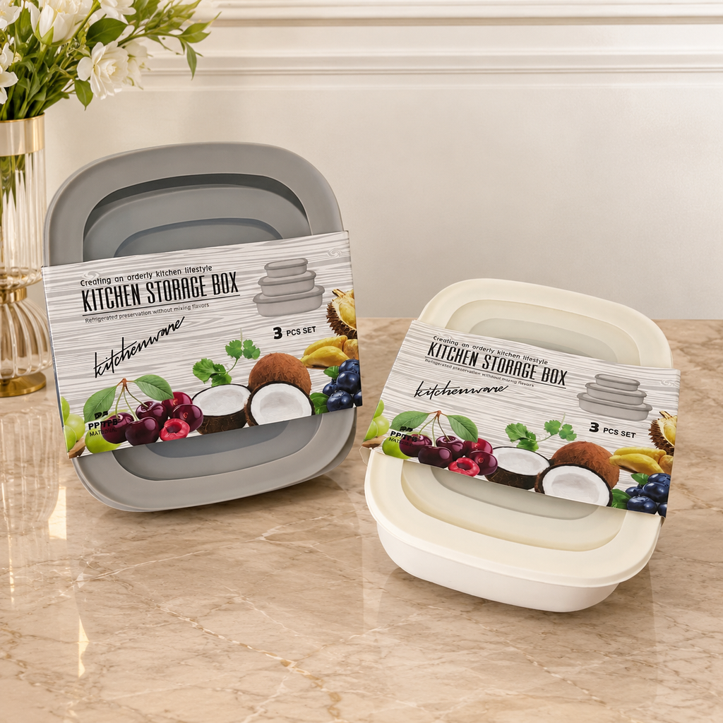 Food storage box - set of 3 ( Refridgerator Friendly)