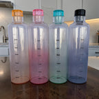 Glass Water Bottle with Time Marker