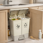 Dual compartment kitchen Dustbin with Lid