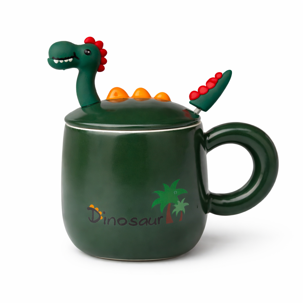 Dino Ceramic Mug with Spoon