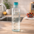Glass Water Bottle with Time Marker