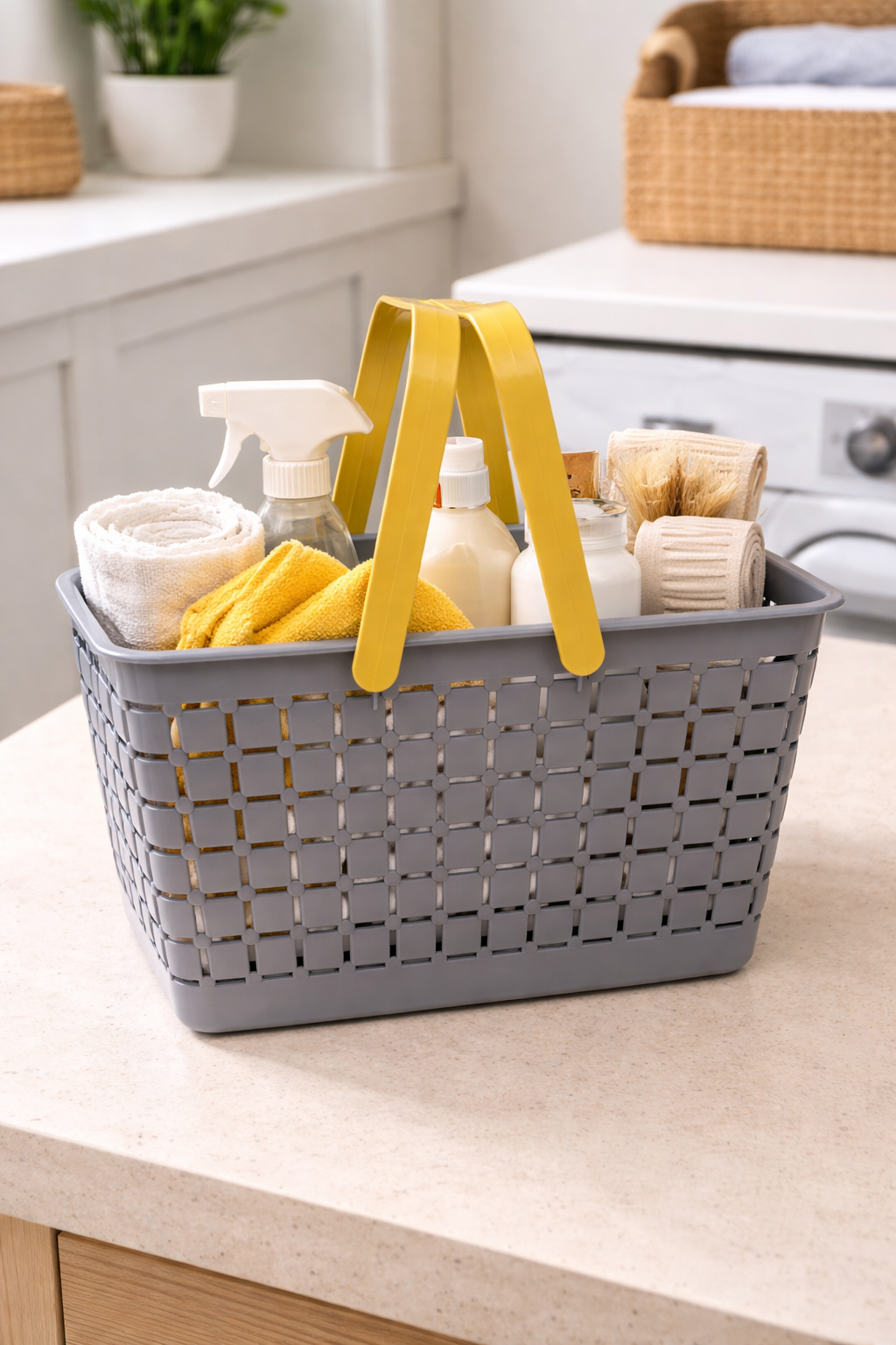 Multipurpose Plastic Basket with Handle