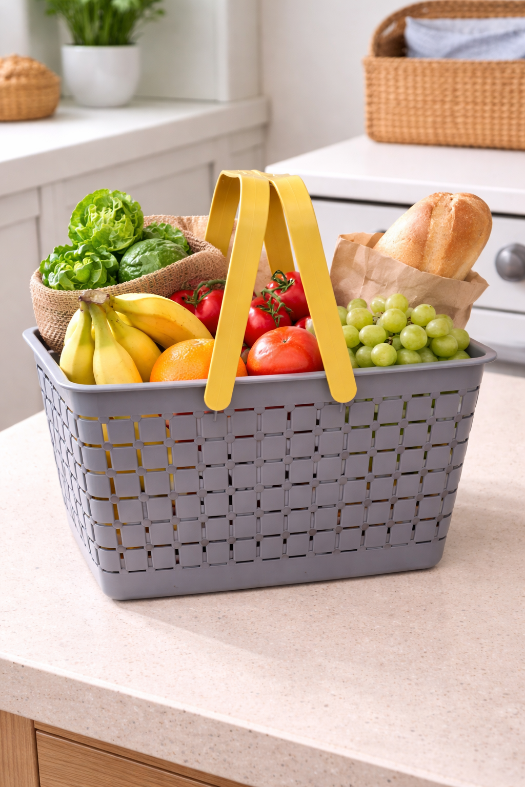 Multipurpose Plastic Basket with Handle