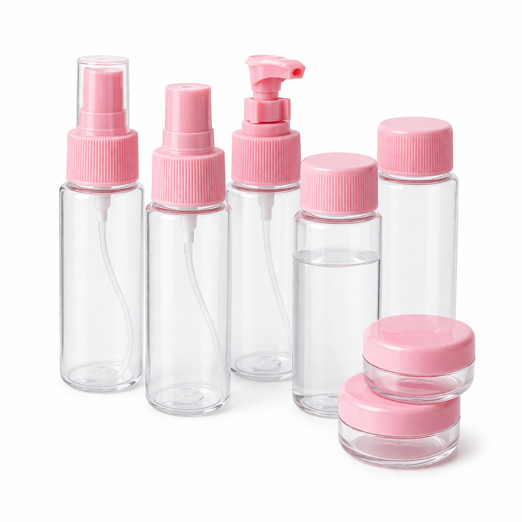 Travel Bottle Set | Refillable Leak-Proof Cosmetic Containers