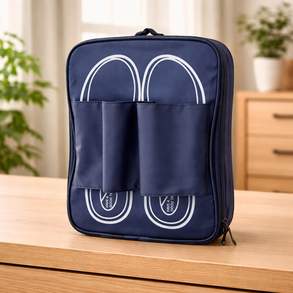 Travel Shoe Organizer Bag with Zipper | Waterproof Portable Storage Case for Footwear (Assorted)