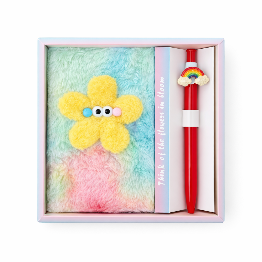Soft Fur A6 Diary With Pen