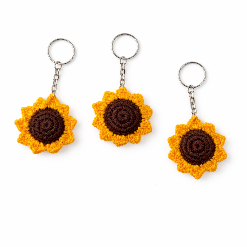 Crochet SunFlower KeyChain