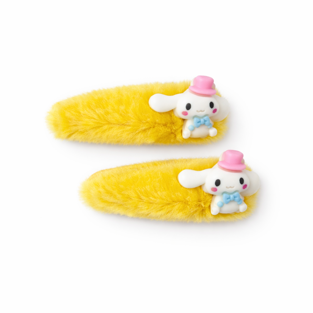 Soft Fur Bunny Hair Snap Set