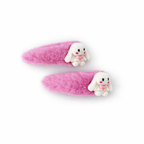 Soft Fur Bunny Hair Snap Set