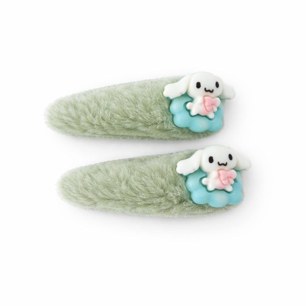 Soft Fur Bunny Hair Snap Set