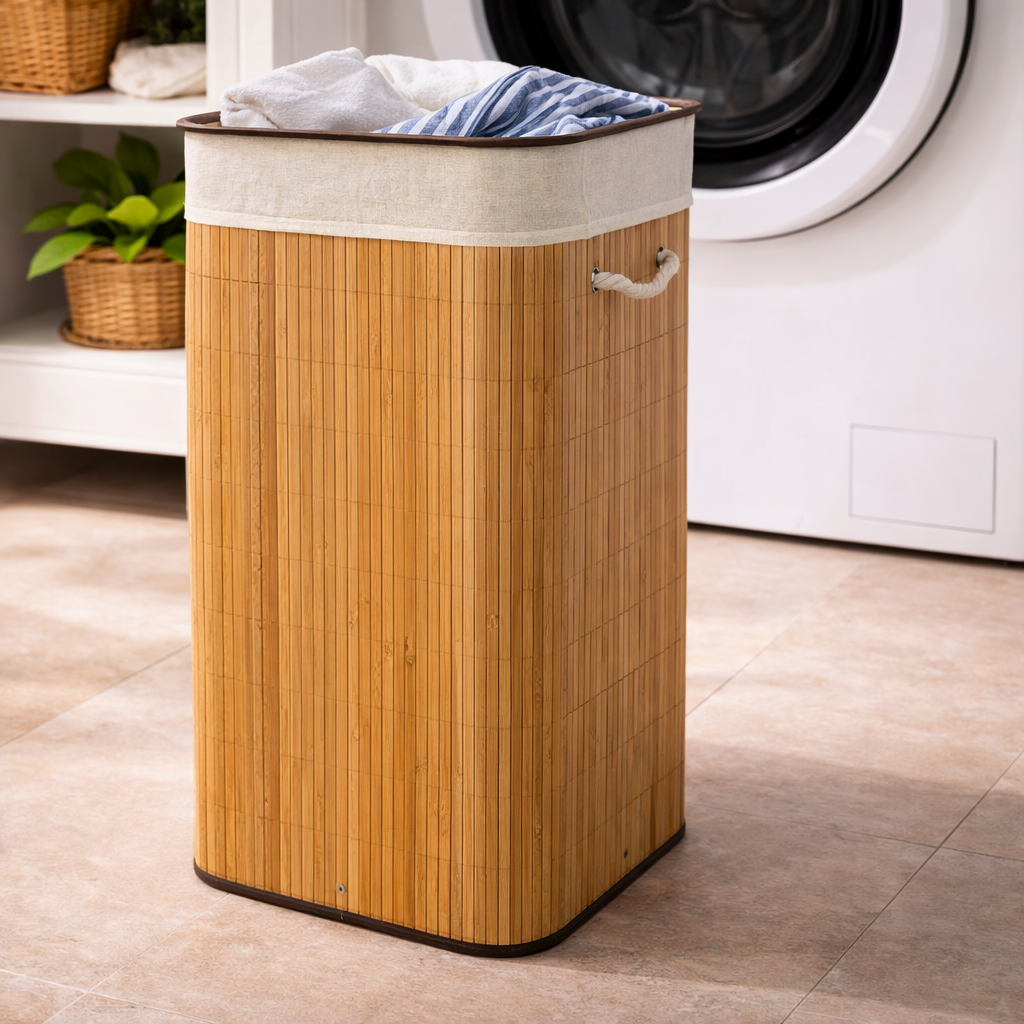 Bamboo laundry basket