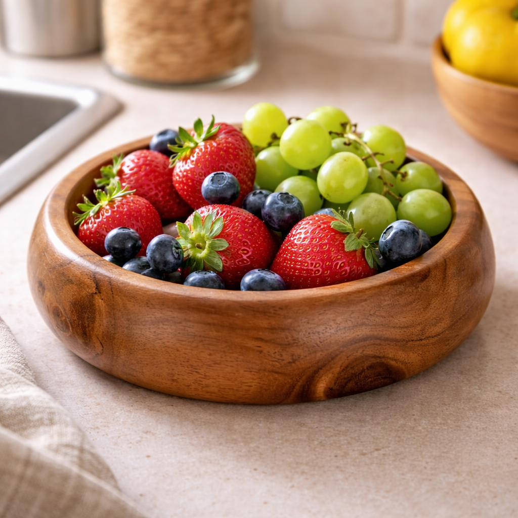 Wooden round shape serving Bowl