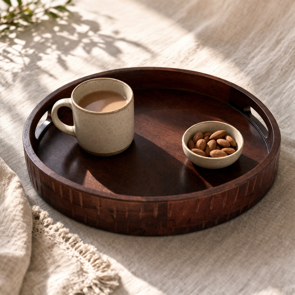 Premium Round craved Tray