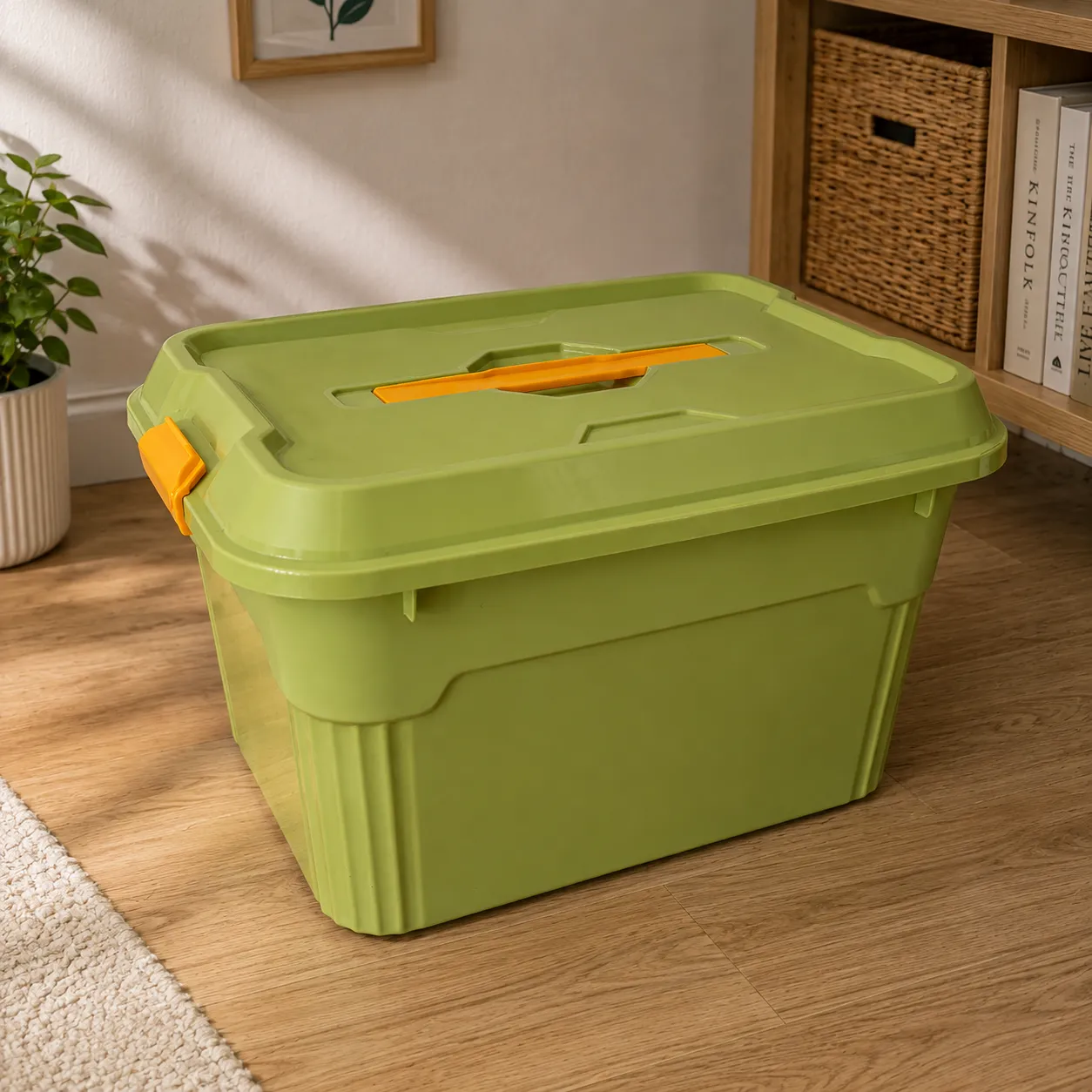 Heavy-Duty Plastic Storage Box with Lid & Side Locks 3
