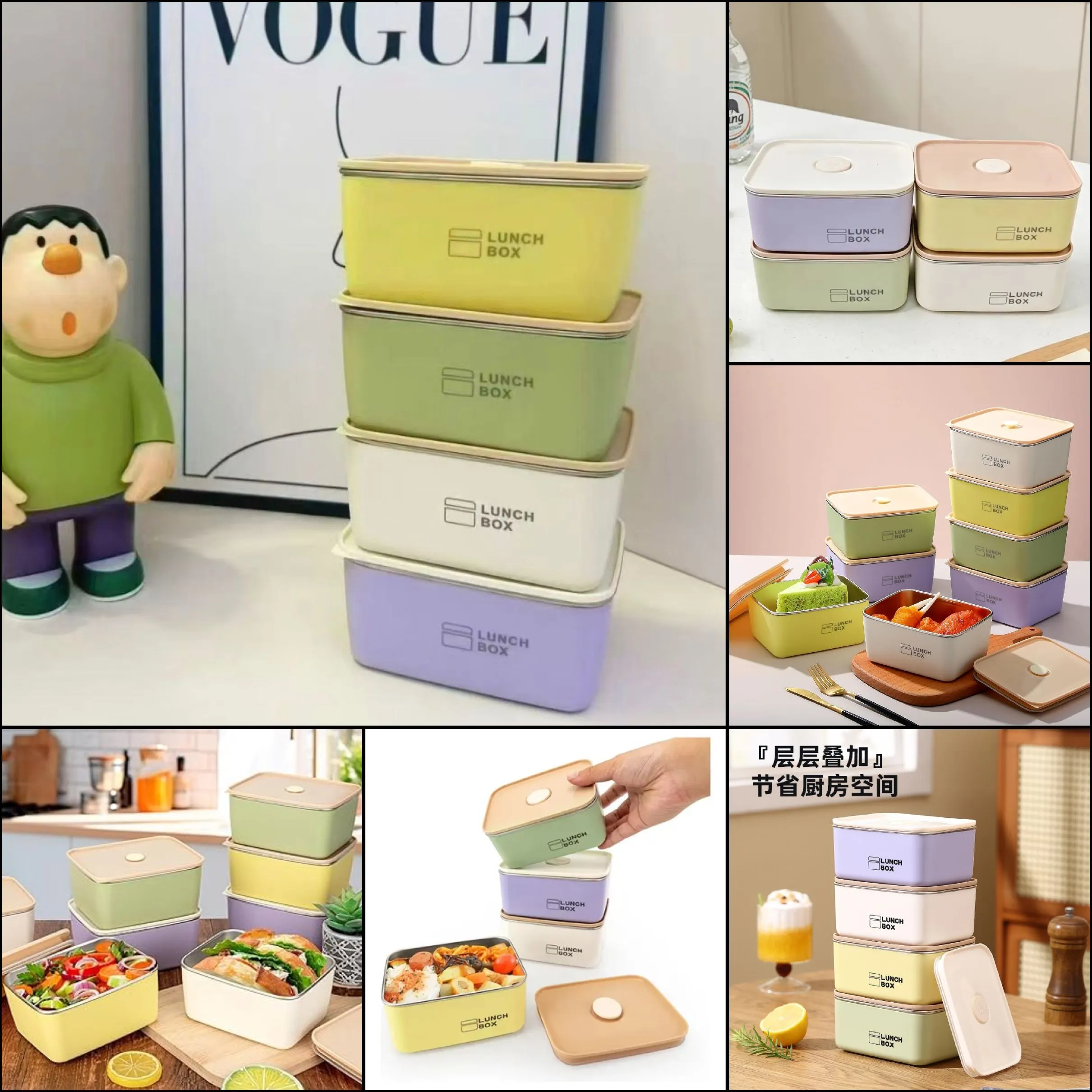 Pastel steel Lunch BOX 4