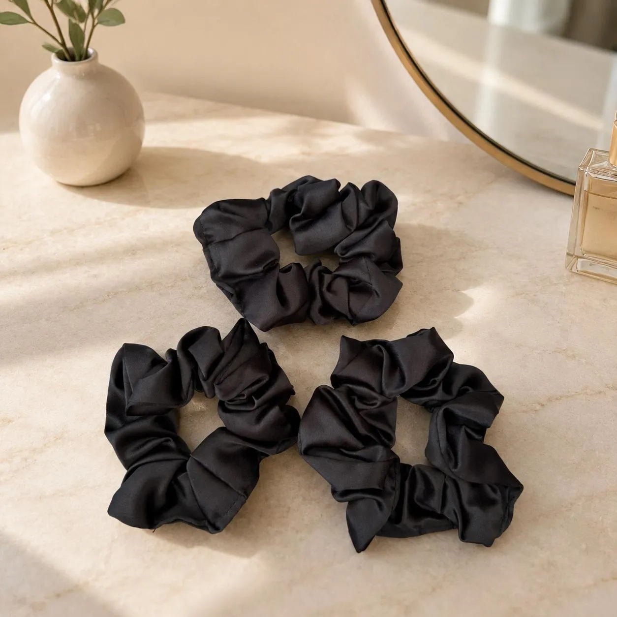 Soft Black Scrunchies 2
