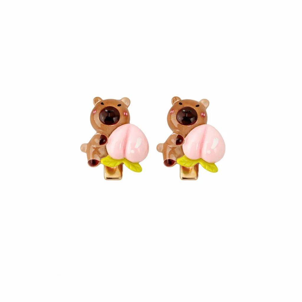 Cute Resin Teddy Kids Hair Clip 2