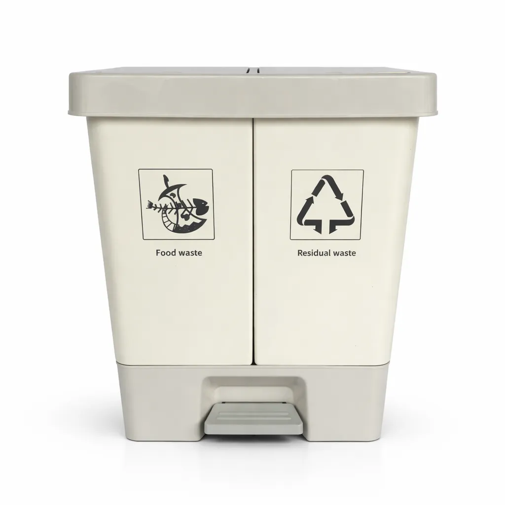 Dual compartment kitchen Dustbin with Lid 3