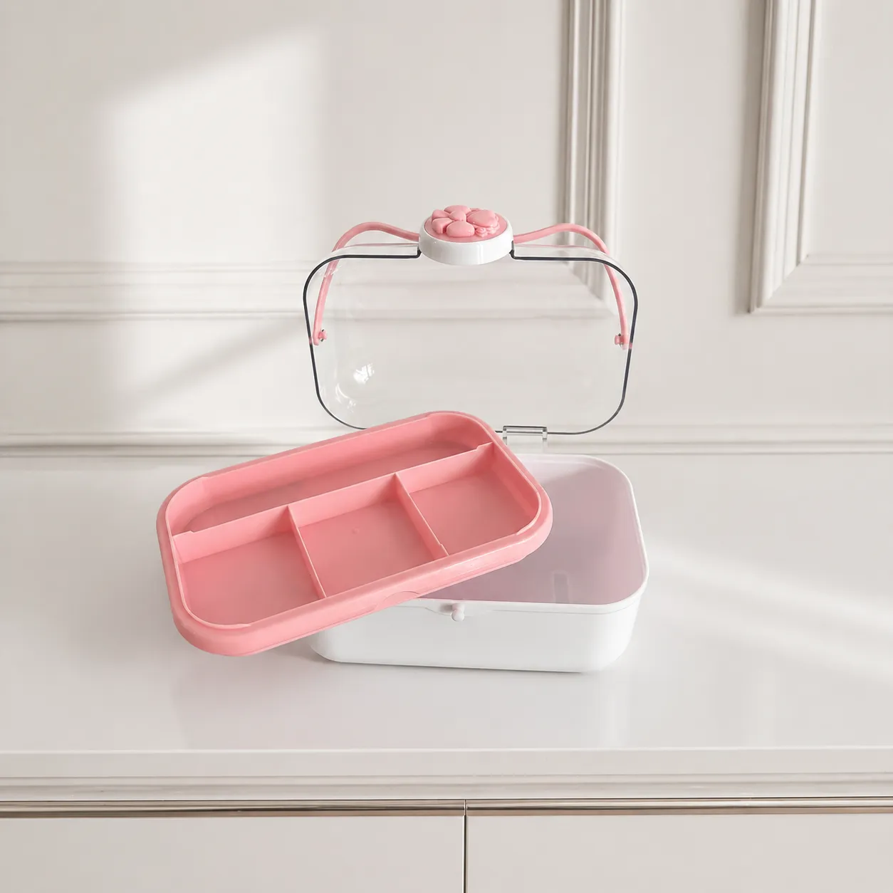 Flower lock Storage Box(with compartments 3